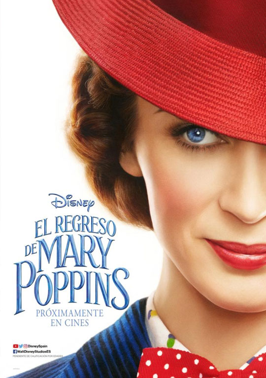 Teaser tráiler de ‘El regreso de Mary Poppins’. Emily Blunt es ahora la niñera mágica y voladora.